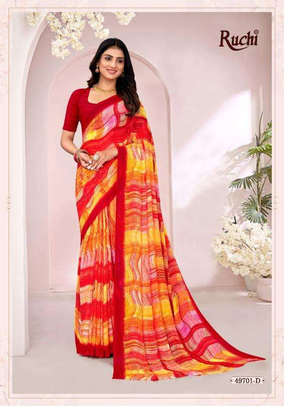Shorya ruchi ragaa georgette 18 Party wear saree distributors