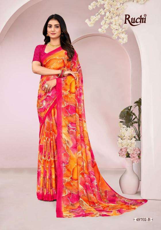 Shorya ruchi ragaa georgette 18 Party wear saree distributors