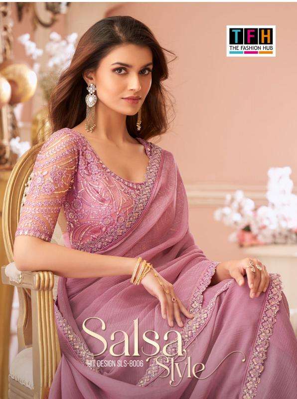 Shorya TFH salsa style d.no 8006 Wholesale saree market in Mumbai
