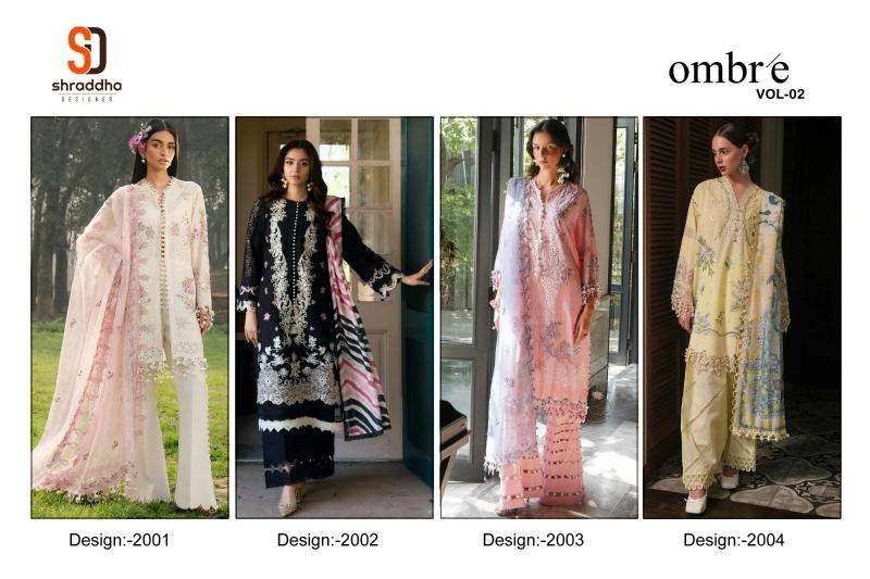 Shraddha desiner ombre vol 2 Wholesale dress materials in Surat