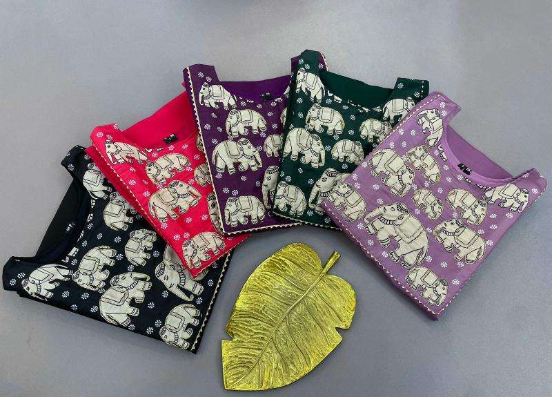 Shree salasar roman silk Kurti suppliers in Surat