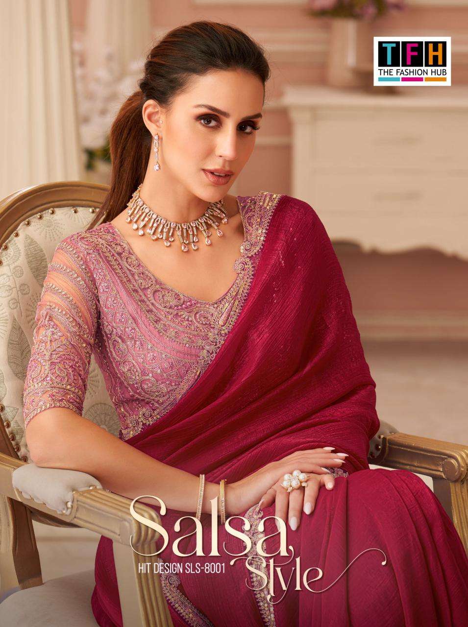 TFH salsa style georgette Ahmedabad saree market