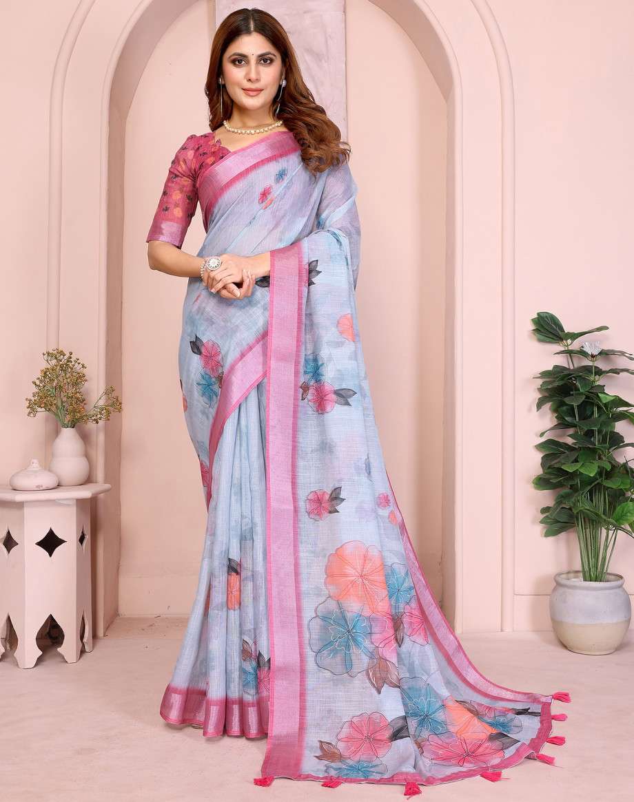Vc Krishi B Linen Cotton Crafted Wholesale saree supplier in Surat