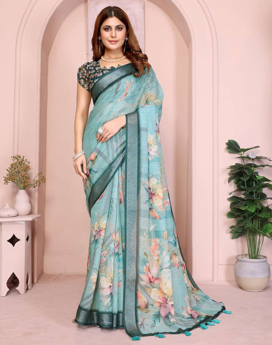 Vc Krishi B Linen Cotton Crafted Wholesale saree supplier in Surat