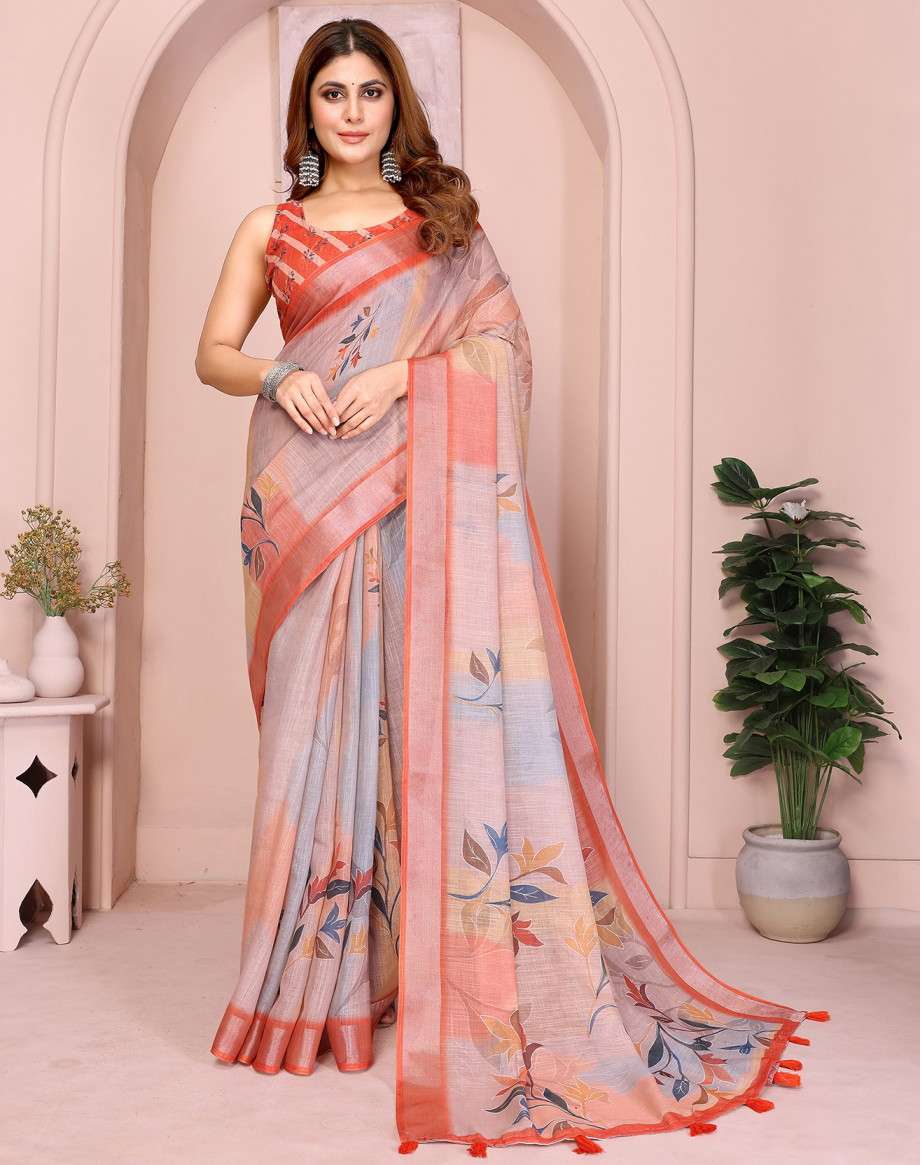 Vc Krishi B Linen Cotton Crafted Wholesale saree supplier in Surat