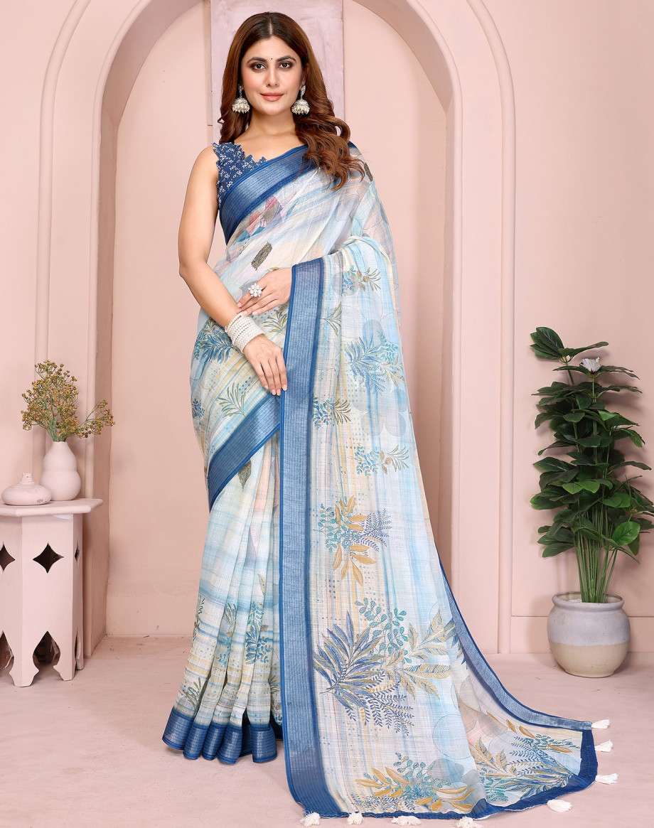 Vc Krishi B Linen Cotton Crafted Wholesale saree supplier in Surat