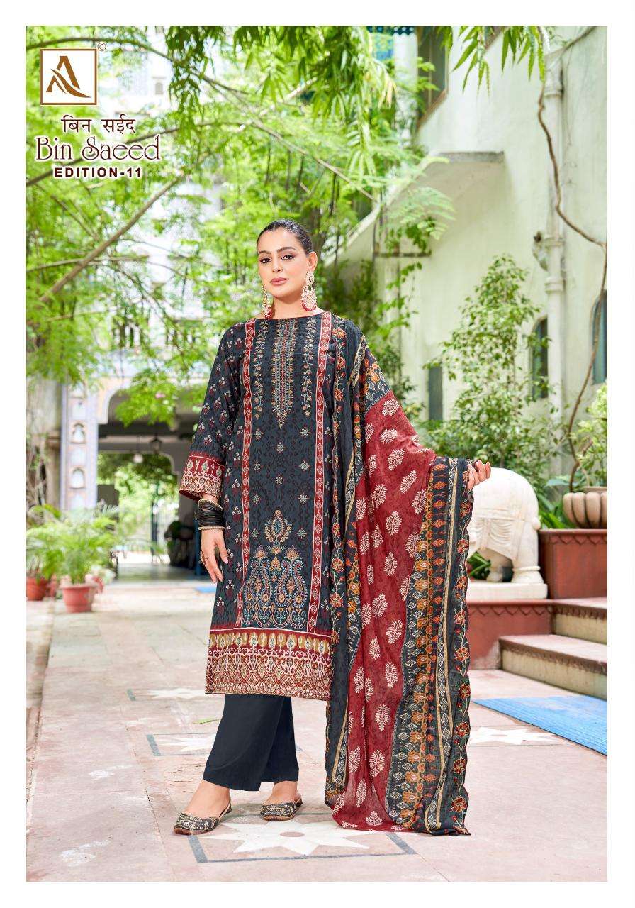 Alok suit bin saeed 11 wholesale dress materials hyderabad