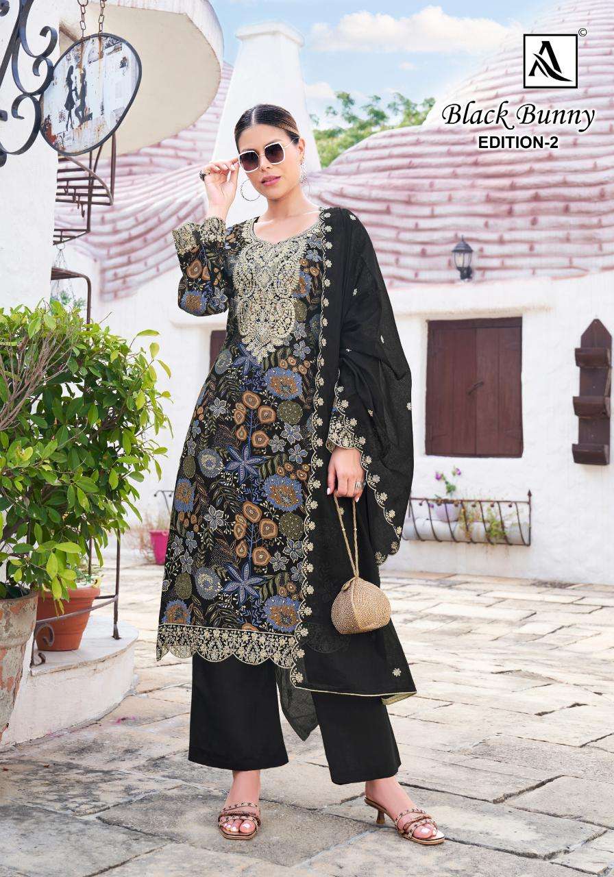 Alok suit black bunny 2 best Dress materials wholesale market in india