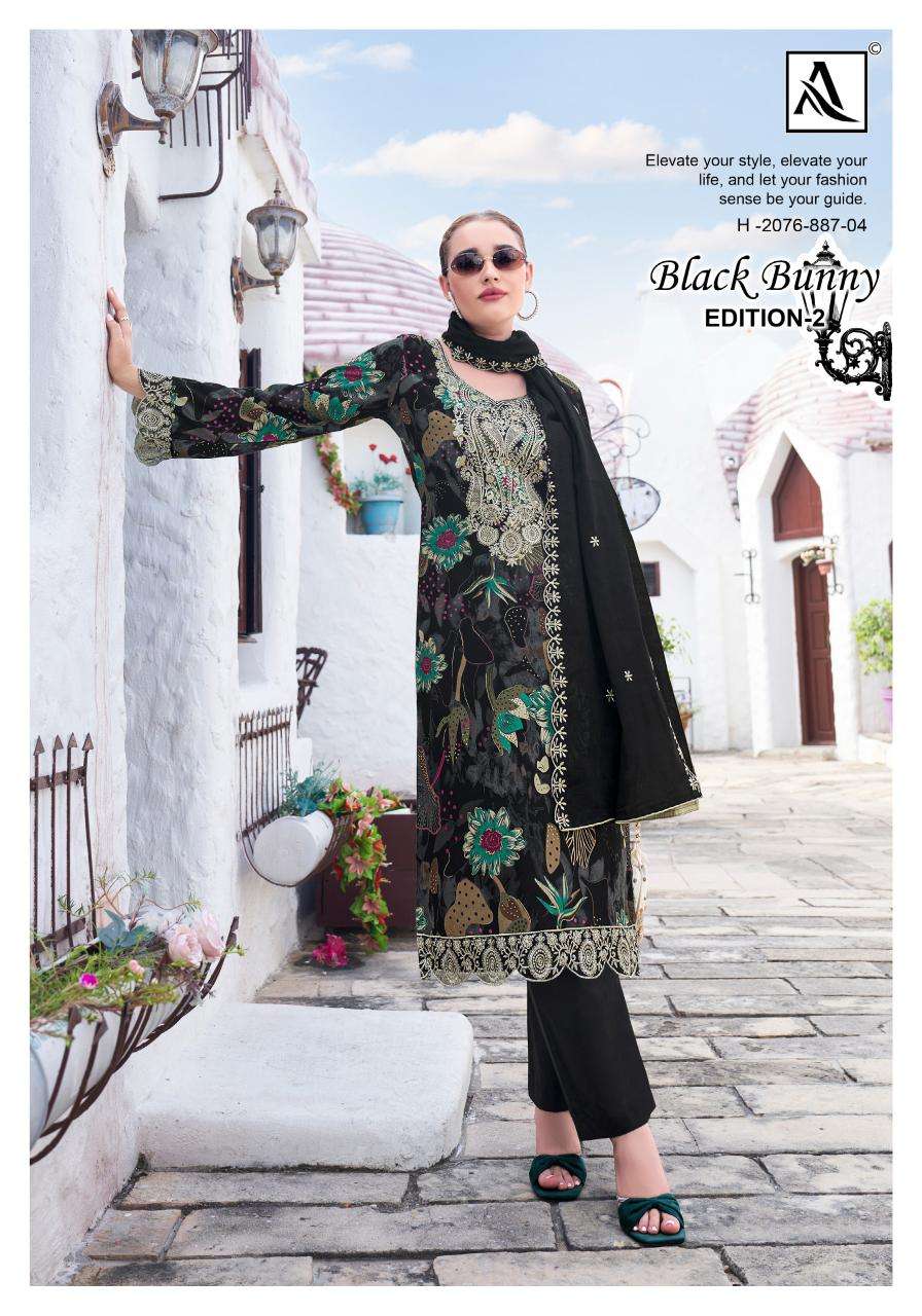 Alok suit black bunny 2 best Dress materials wholesale market in india