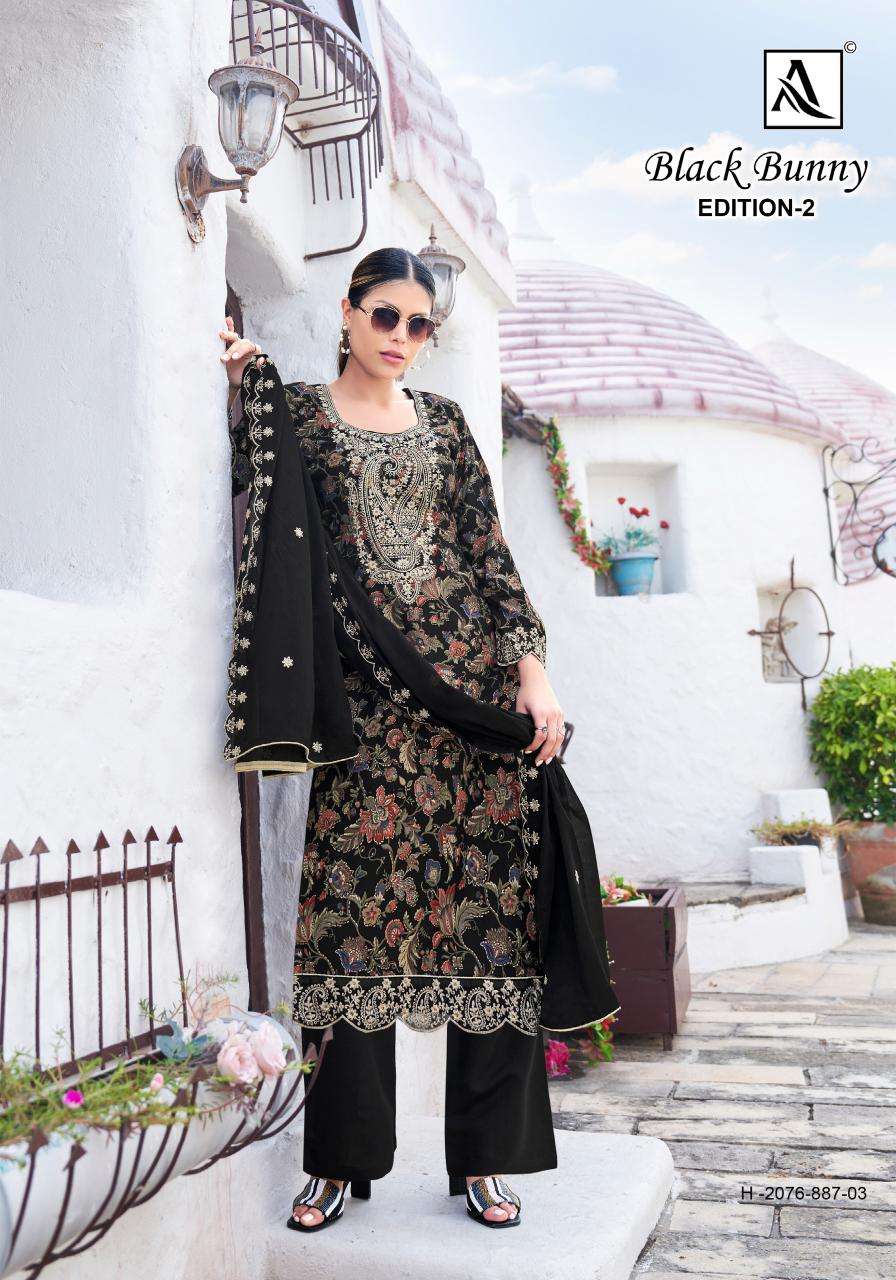 Alok suit black bunny 2 best Dress materials wholesale market in india