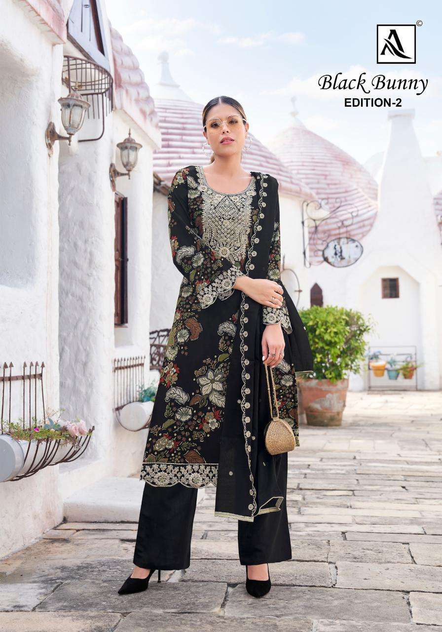 Alok suit black bunny 2 best Dress materials wholesale market in india