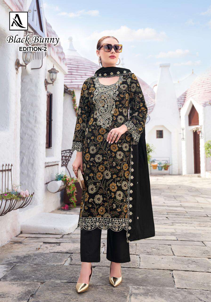 Alok suit black bunny 2 best Dress materials wholesale market in india