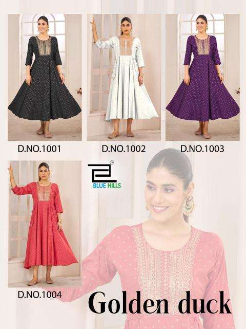 Blue hills golden duck Kurti wholesale suppliers