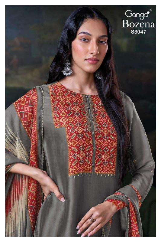 Ganga bozena 3047 wholesale dress material market in surat
