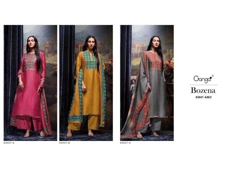 Ganga bozena 3047 wholesale dress material market in surat