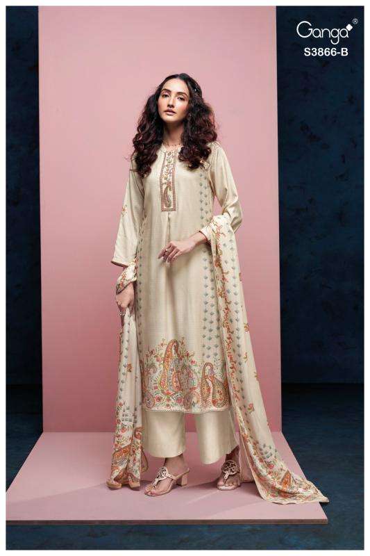 Ganga chiara 3866 dress material wholesale market in kolkata