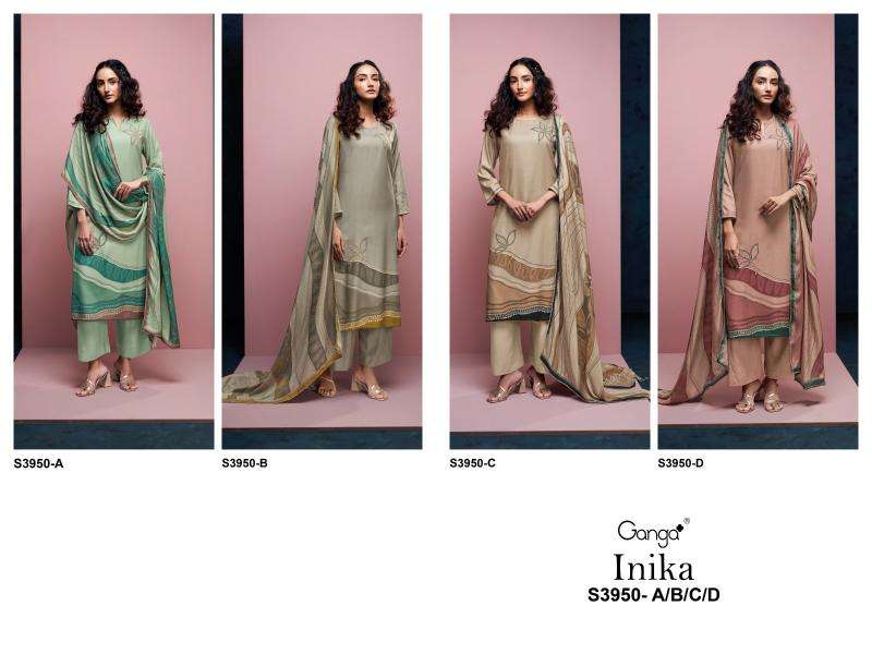Ganga inika 3950 wholesale dress material in delhi