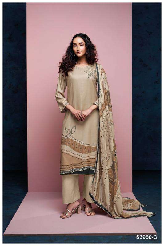Ganga inika 3950 wholesale dress material in delhi