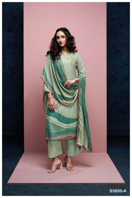 Ganga inika 3950 wholesale dress material in delhi