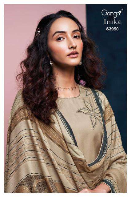 Ganga inika 3950 wholesale dress material in delhi