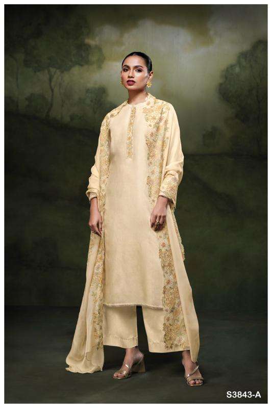 Ganga zaya 3843 Wholesale dress material dealers in surat