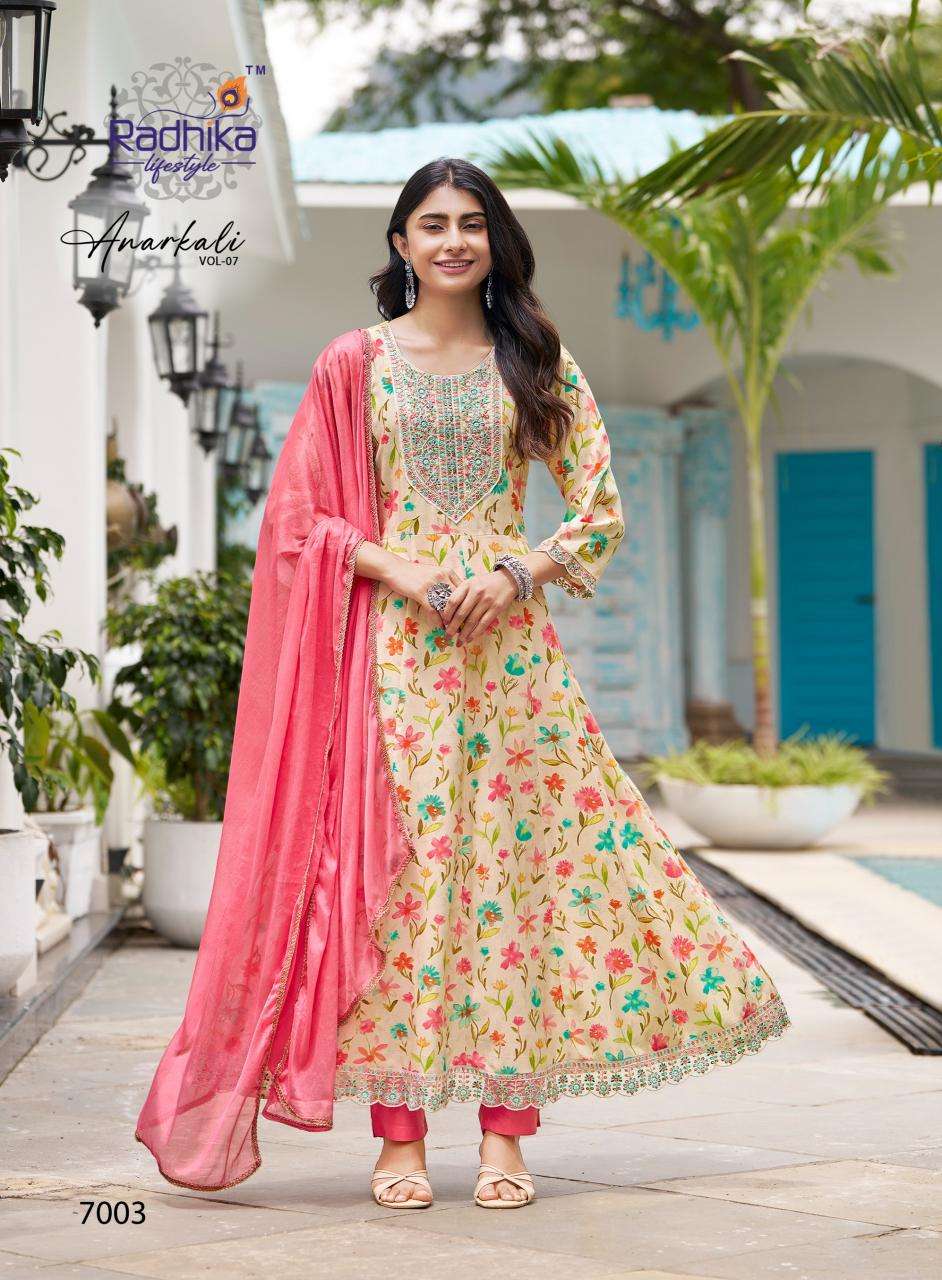 Radhika lifestyle anarkali vol 7 kurti wholesale price