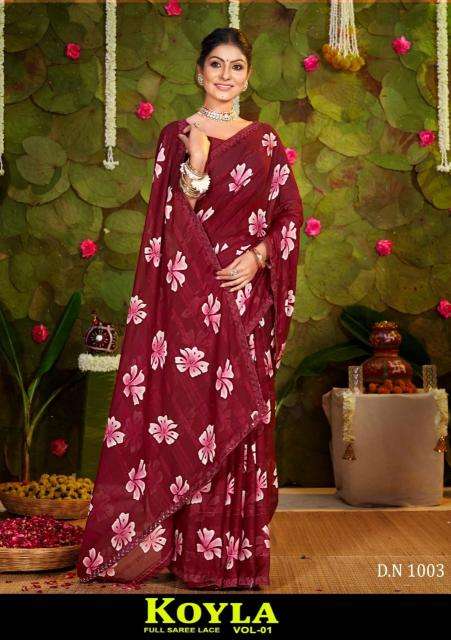 Shorya koyla printed wholesale sarees india