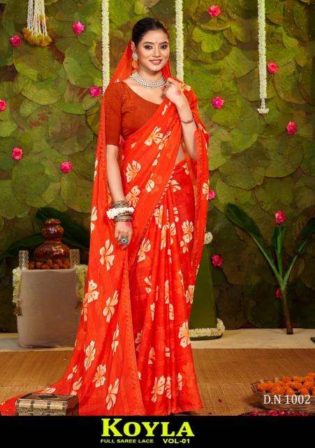 Shorya koyla printed wholesale sarees india