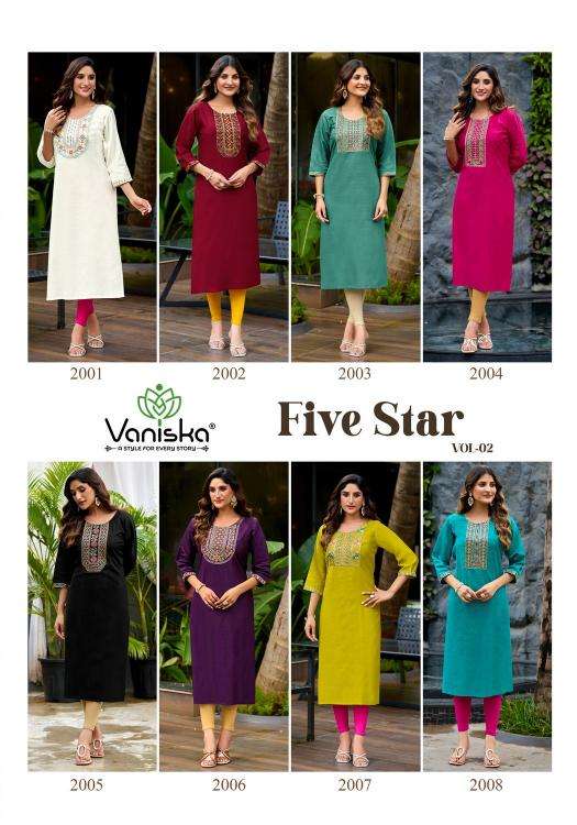 Vaniska five star vol 2 kurti wholesale in new market kolkata