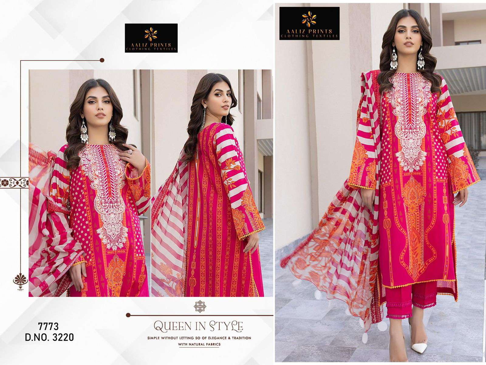 Aaliz 3220 Cotton Dupatta bangladeshi salwar kameez wholesale
