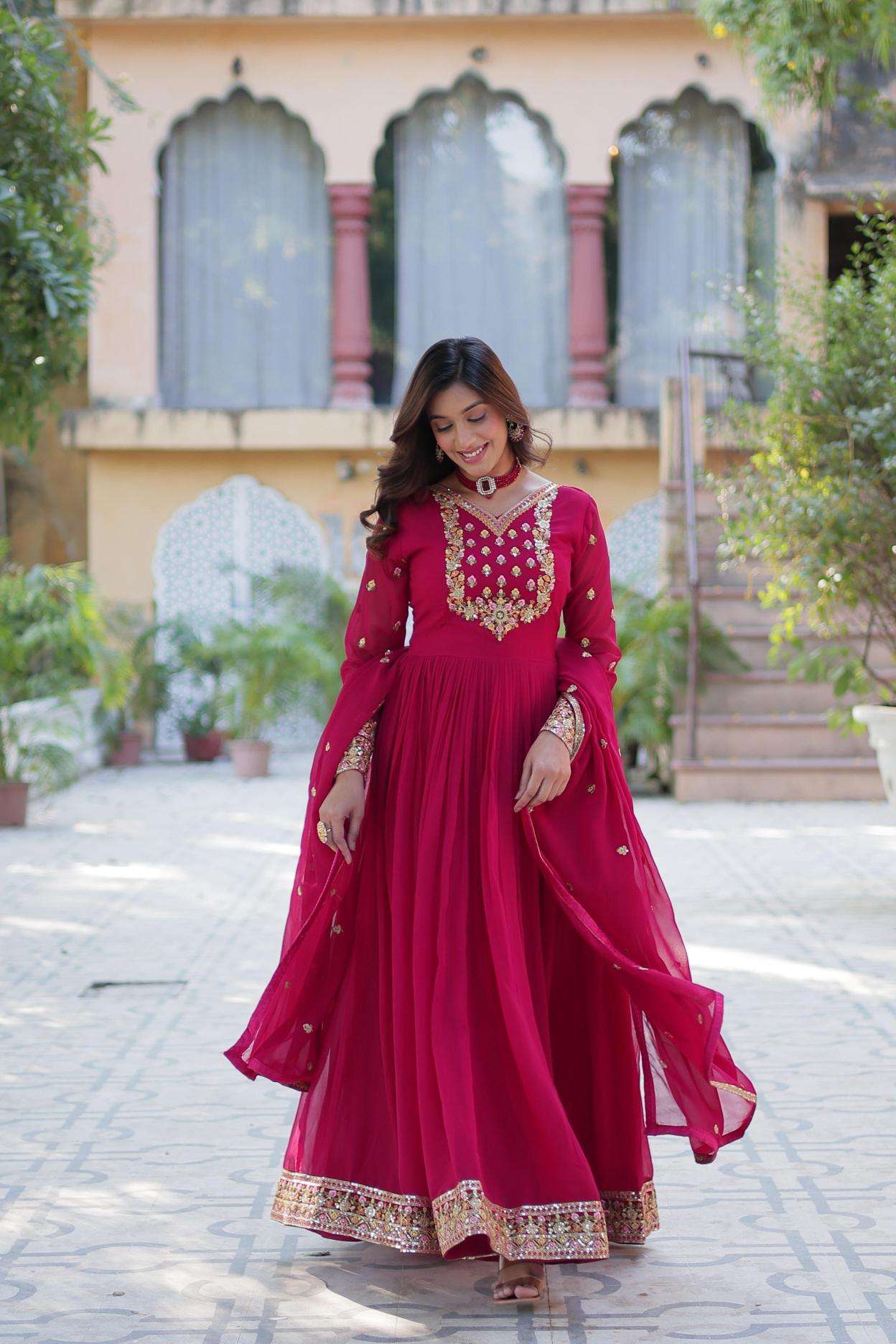 Adhya festival collection gown with dupatta wholesale market