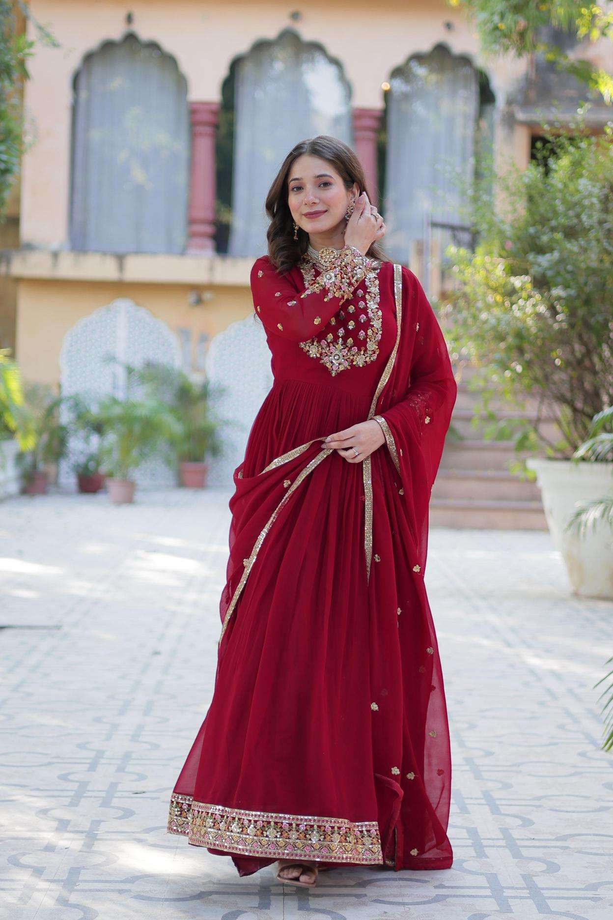 Adhya festival collection gown with dupatta wholesale market