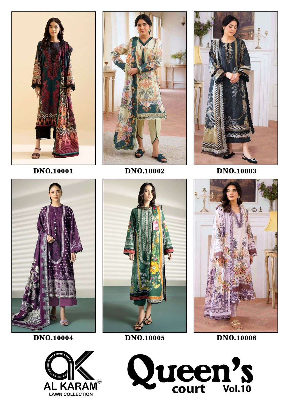 Al Karam Queen Court Vol 10 Wholesale dress material suppliers in Kolkata