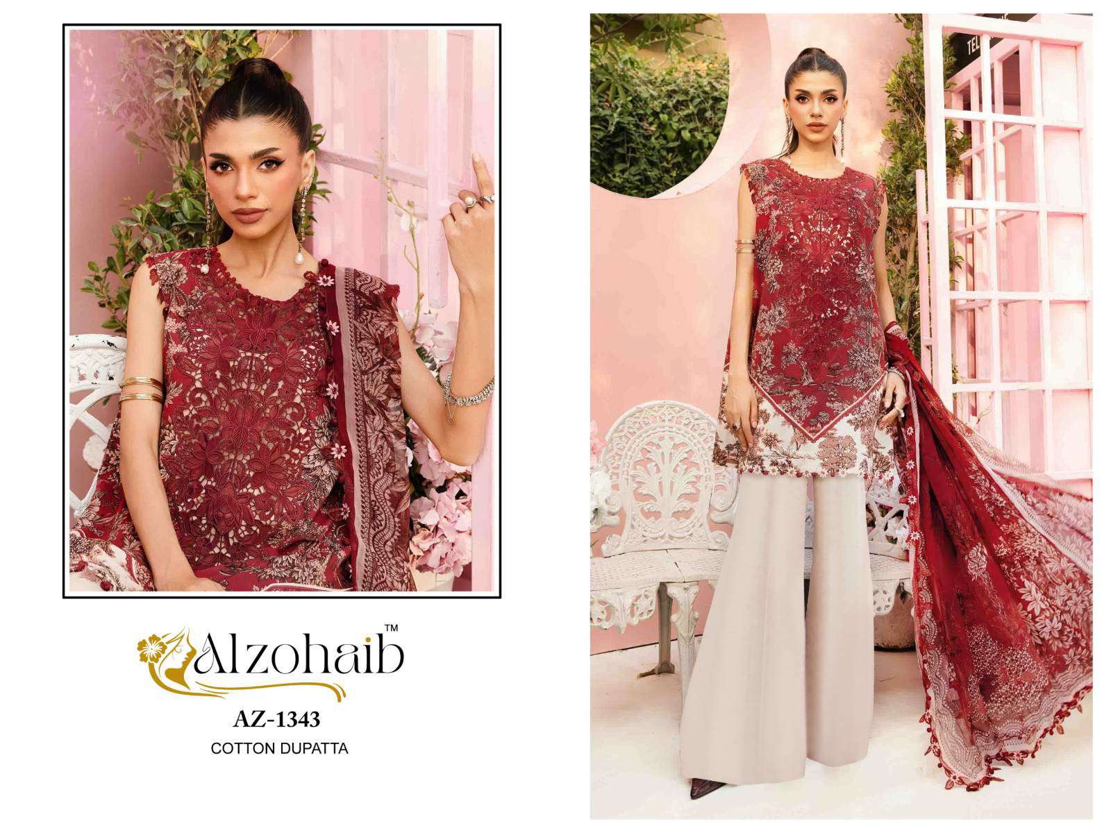 Alzohaib Mubeena Chiffon Dupatta Wholesale Salwar Kameez Kolkata