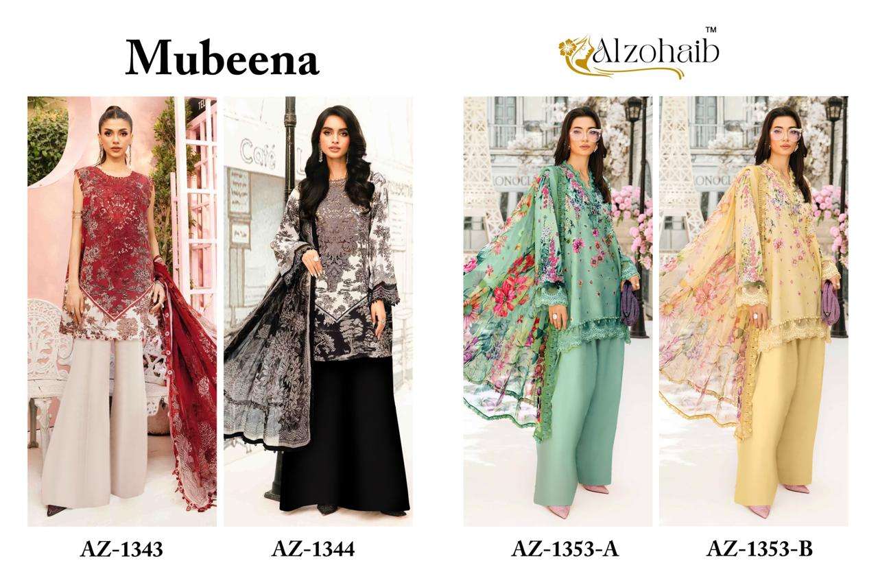 Alzohaib Mubeena Chiffon Dupatta Wholesale Salwar Kameez Kolkata