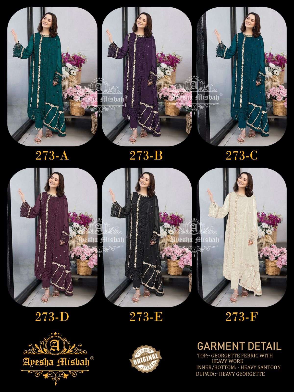 Ayesha Misbah 273 A To F pakistani wholesale salwar kameez