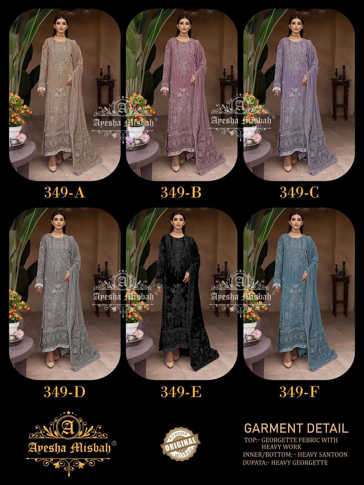 Ayesha Misbah 349 A To F wholesale pakistani salwar kameez