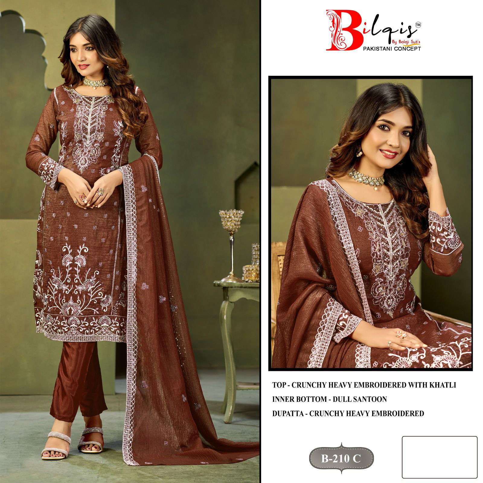 Bilqis B 210 A To D Crunchy delhi salwar kameez online