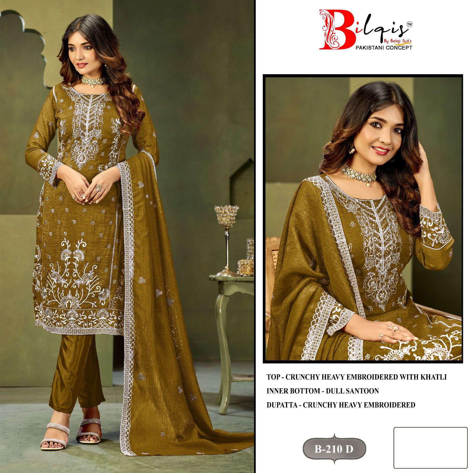 Bilqis B 210 A To D Crunchy delhi salwar kameez online