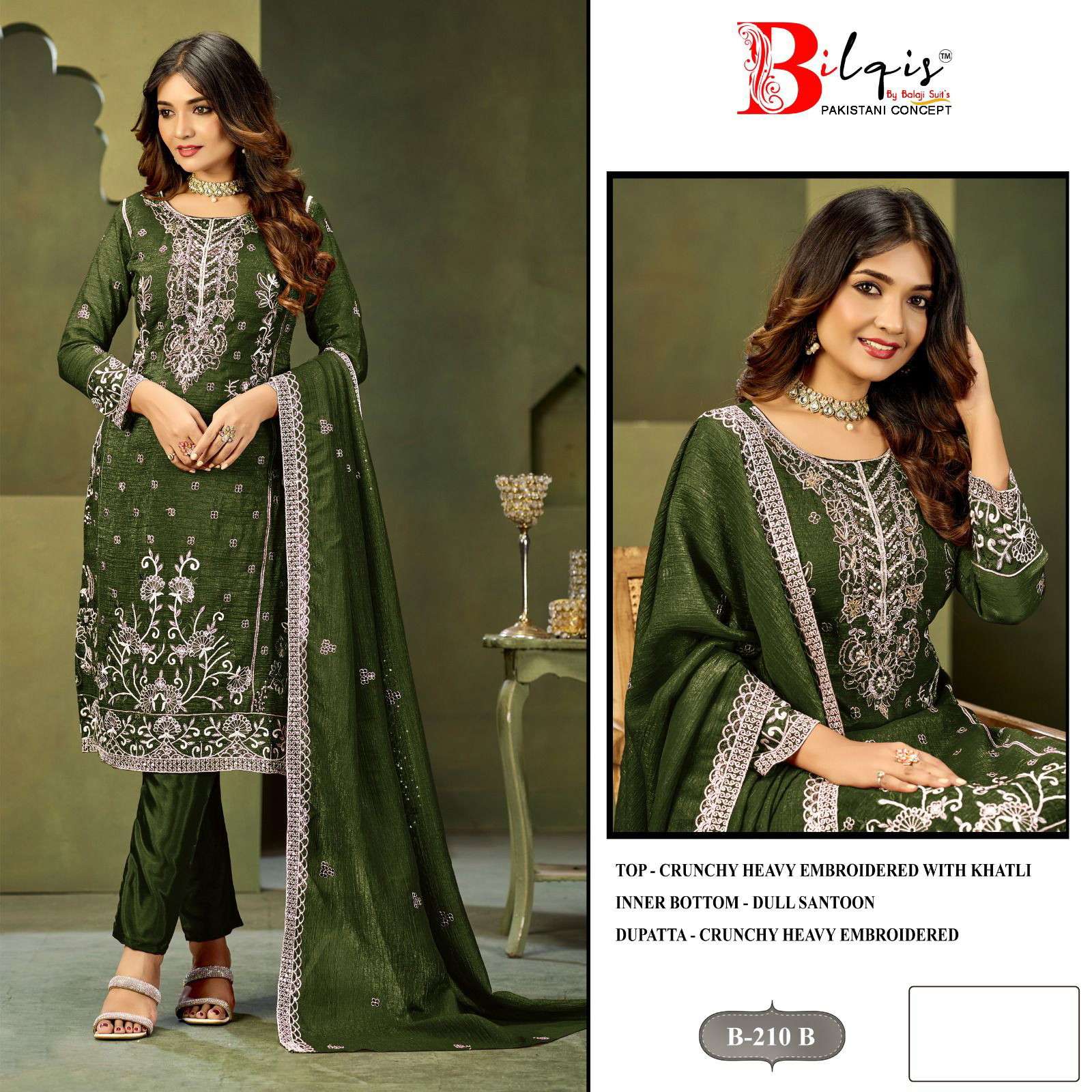 Bilqis B 210 A To D Crunchy delhi salwar kameez online