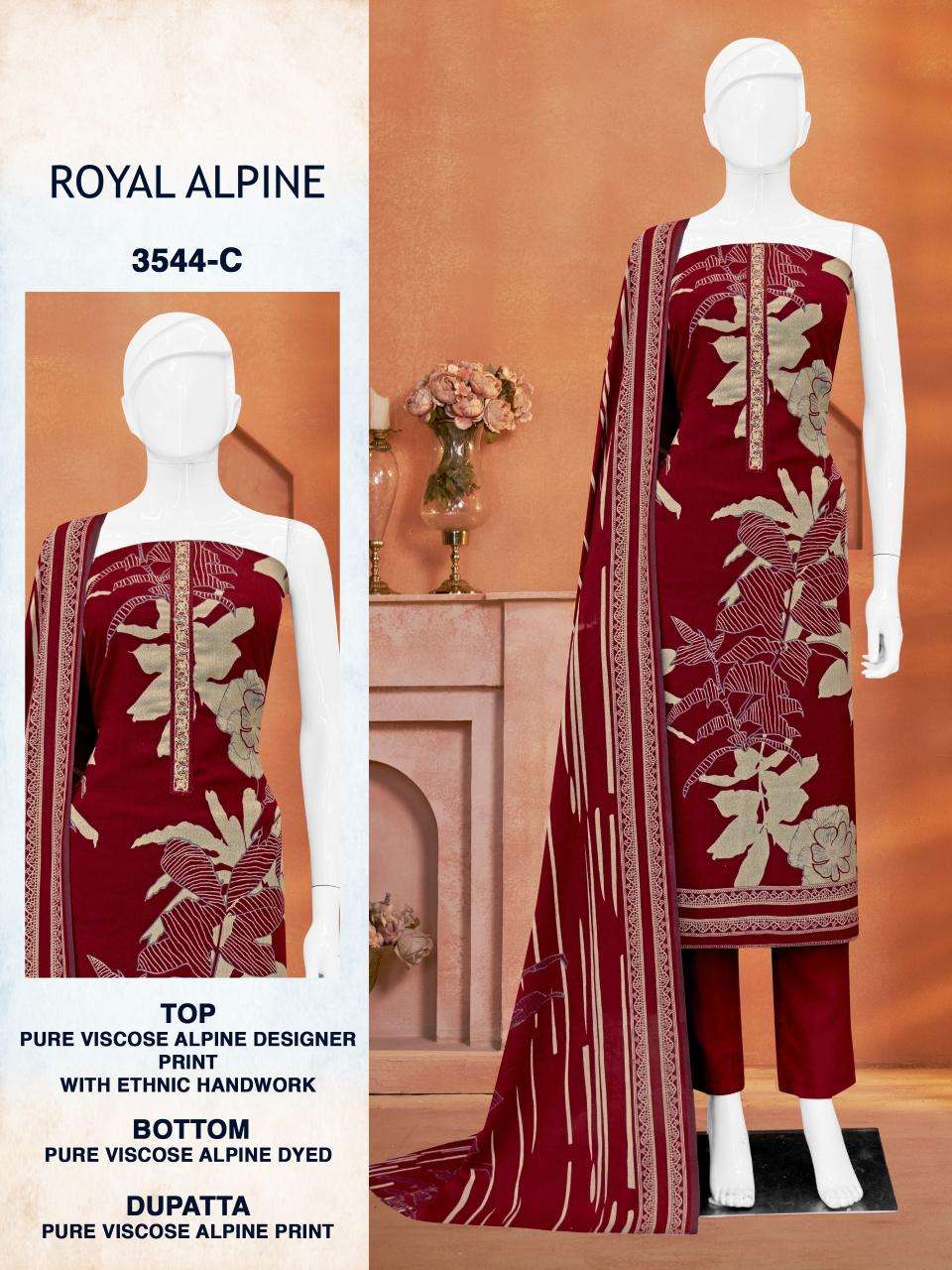 Bipson prints royal alpine 3544 wholesale dress materials in mumbai