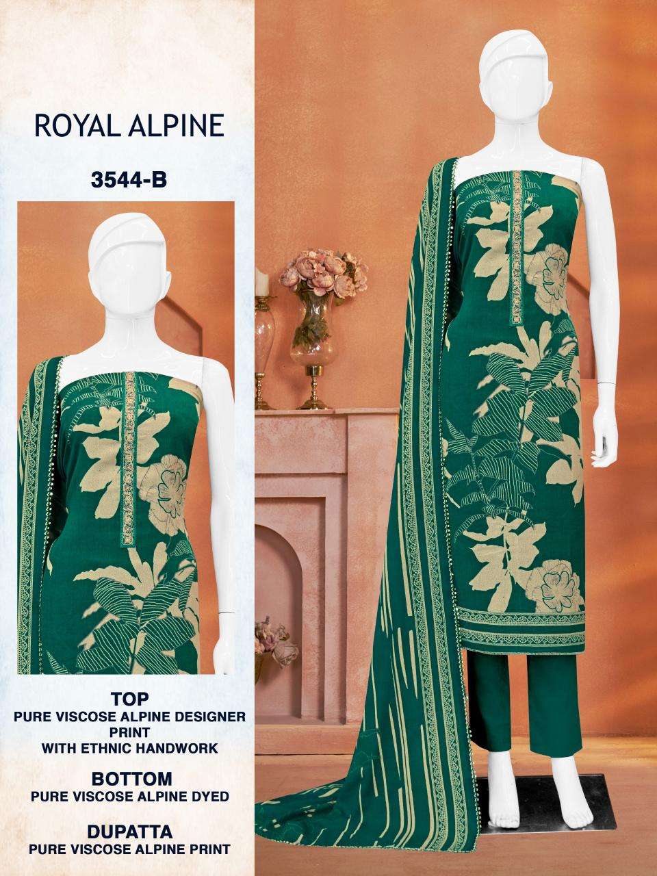 Bipson prints royal alpine 3544 wholesale dress materials in mumbai