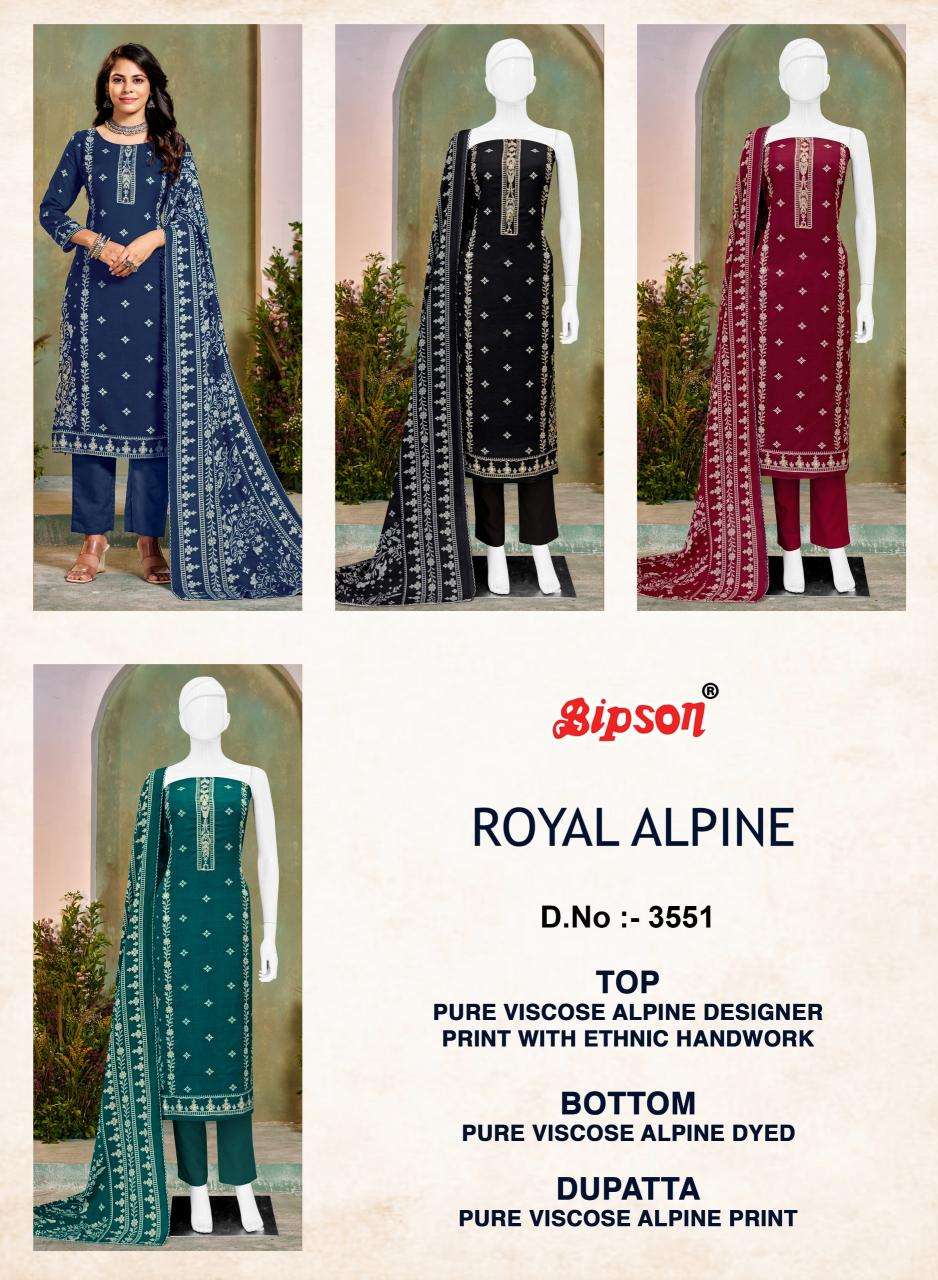 Bipson prints royal alpine 3551 wholesale dress material in gujarat