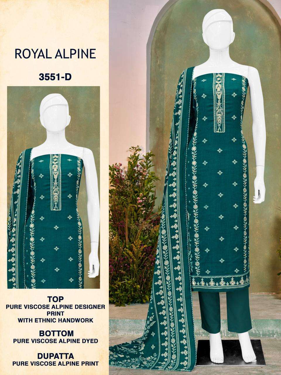 Bipson prints royal alpine 3551 wholesale dress material in gujarat