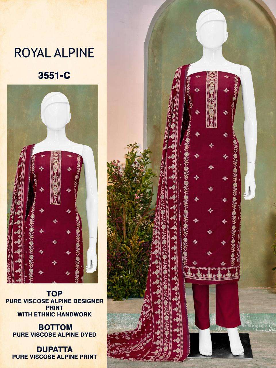 Bipson prints royal alpine 3551 wholesale dress material in gujarat