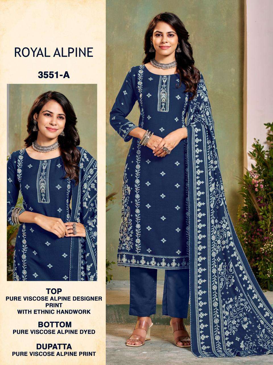 Bipson prints royal alpine 3551 wholesale dress material in gujarat