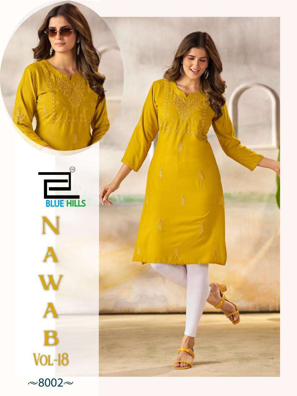Blue hills nawab vol 18 Kurti manufacturers in Surat textile market