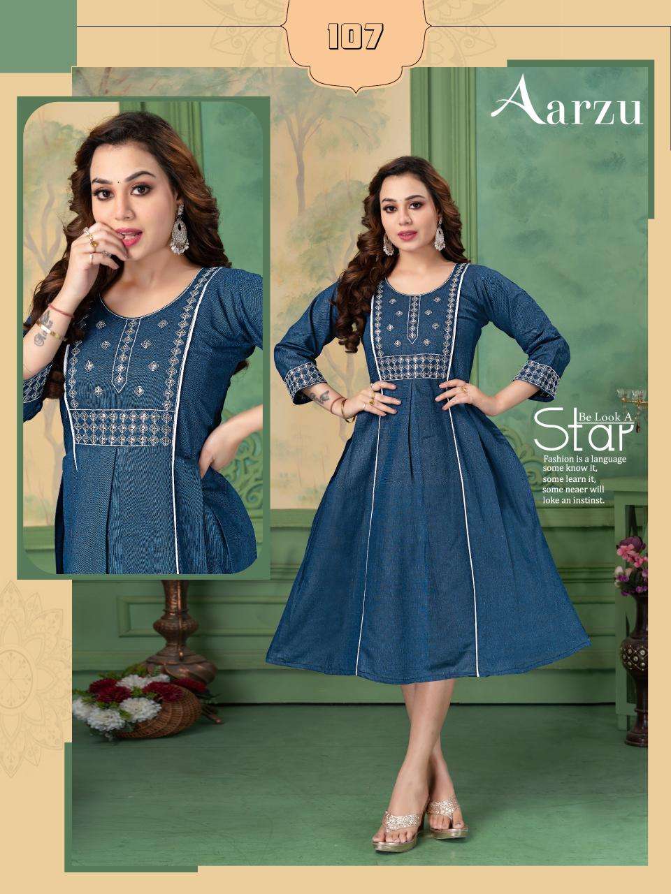 FT aarzu d flex Wholesale designer Kurtis in India