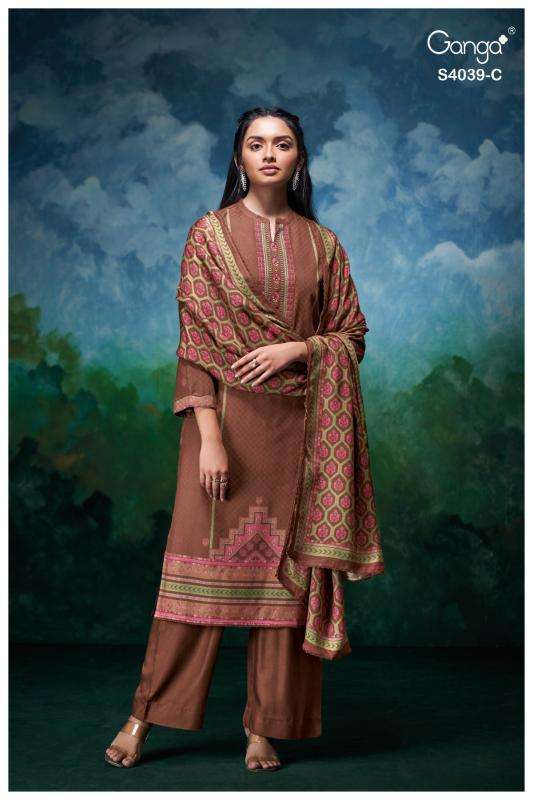 Ganga anara 4039 Wholesale designer dress material in Surat