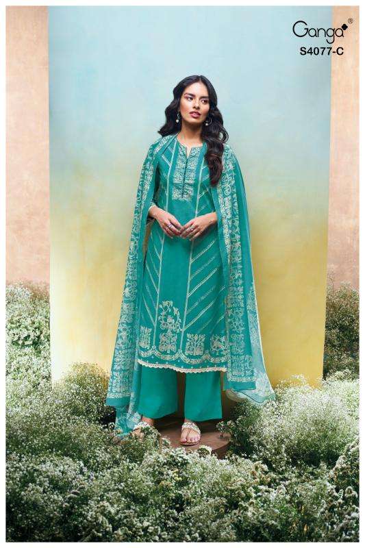 Ganga ceyoni 4077 Dress material manufacturers in Surat